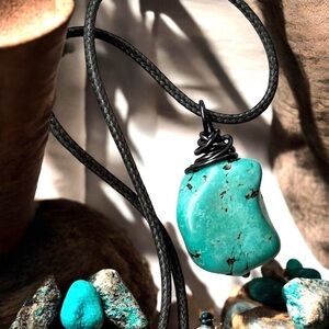 5 For $25💫Turquoise Magnesite Stone Chunk Nugget Necklace Pendant